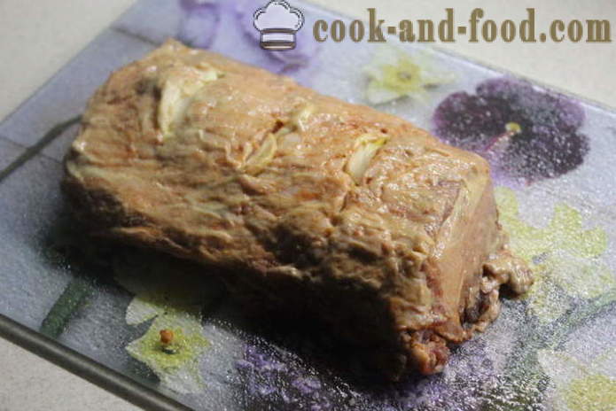 Vepřové maso v troubě, pečené s houbami a zeleninou - jak upéct chutné hrudí v troubě, recept s fotografií poshagovіy