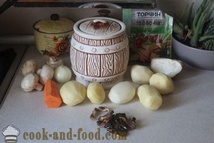 Zakarpatská polévka z bílých hub - jak vařit polévku s bílými houbami chutné, s krok za krokem recept fotografiích
