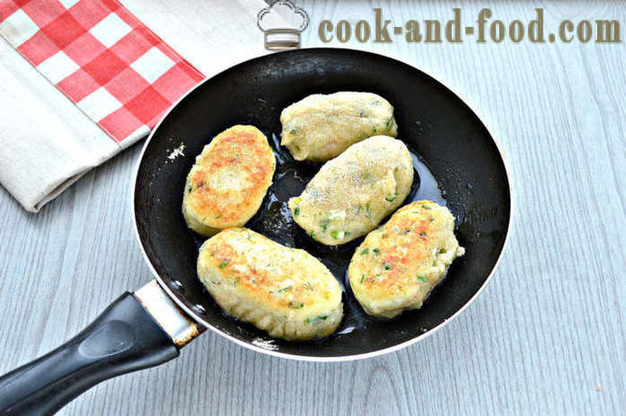 Sýrové karbanátky s bramborovou kaší - Jak připravit karbanátky brambor a sýrů, se krok za krokem recept fotografiích