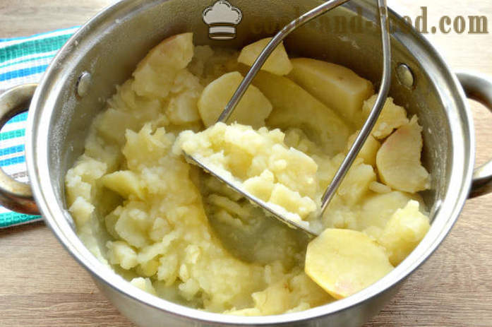 Brambory šťouchané s kysanou smetanou - jak vařit bramborovou kaší, krok za krokem recept fotografiích
