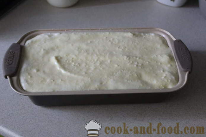 Vanilkový dort s hruškami a sýrem do forem - jak se peče dort vyrobený z tvarohu a hrušky v domácnosti krok za krokem recept fotografiích