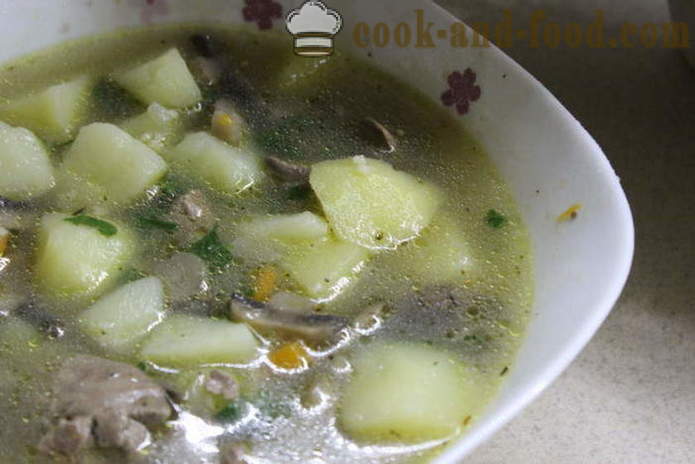 Polévka s drůbežími játry - jak vařit polévku s játry, krok za krokem recept fotografiích