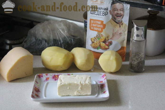 Pečené brambory se sýrem - jako lahodné vařit brambory v troubě, se krok za krokem recept fotografií