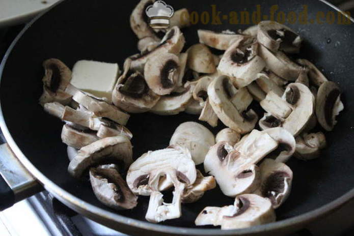 Kuličky z vepřového masa s houbami a smetanovou omáčkou - Jak připravit masové kuličky z mletého masa a hub, krok za krokem recept fotografiích
