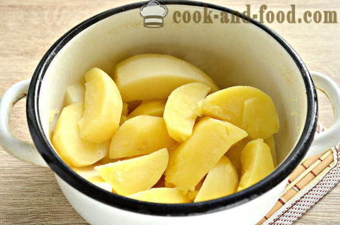 Původní šťouchané brambory s bylinkami - jak vařit bramborovou kaší a zelené, s krok za krokem recept fotografiích