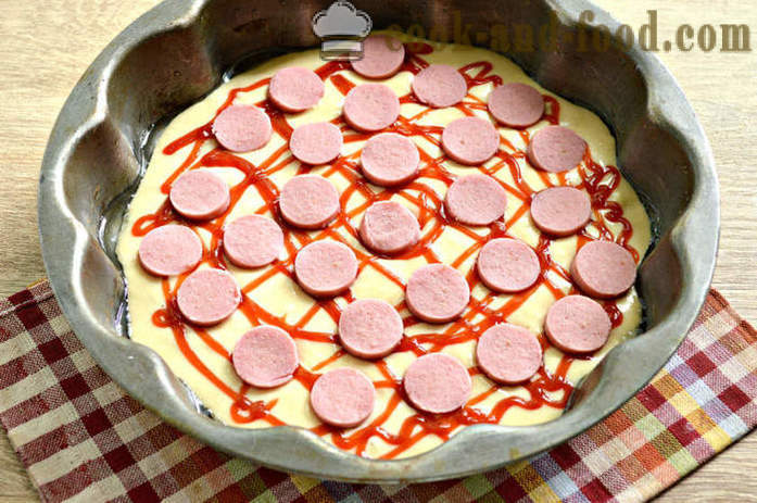 Domácí pizza na těsto bez kvasnic - Jak připravit rychlou pizzu v pizzerii, krok za krokem recept fotografiích