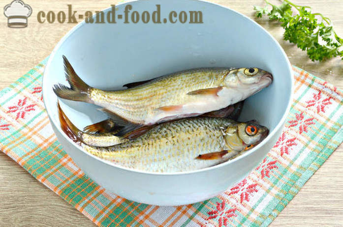 Malé ryby pečené v troubě - jak vařit lahodný malé říční ryby, krok za krokem recept fotografiích