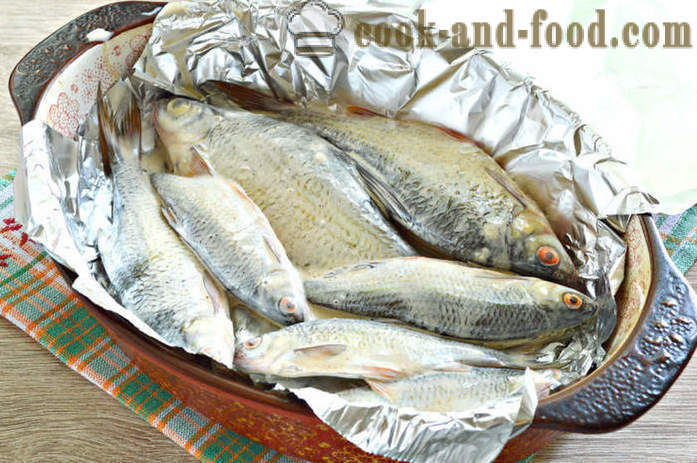 Malé ryby pečené v troubě - jak vařit lahodný malé říční ryby, krok za krokem recept fotografiích