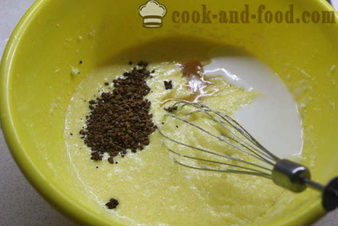 Káva a koláčky v medu trouby - jak se peče dorty s kefír do silikonových forem, krok za krokem recept fotografiích