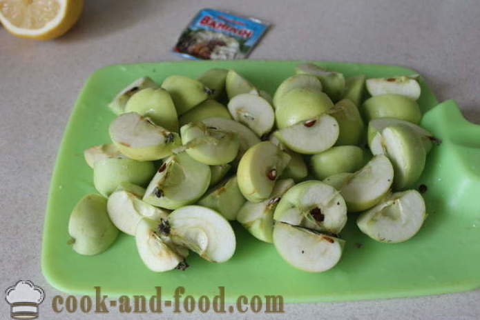 Apple kompot s citronem čerstvých jablek - jak vařit jablečný kompot z čerstvých jablek, krok za krokem recept fotografiích