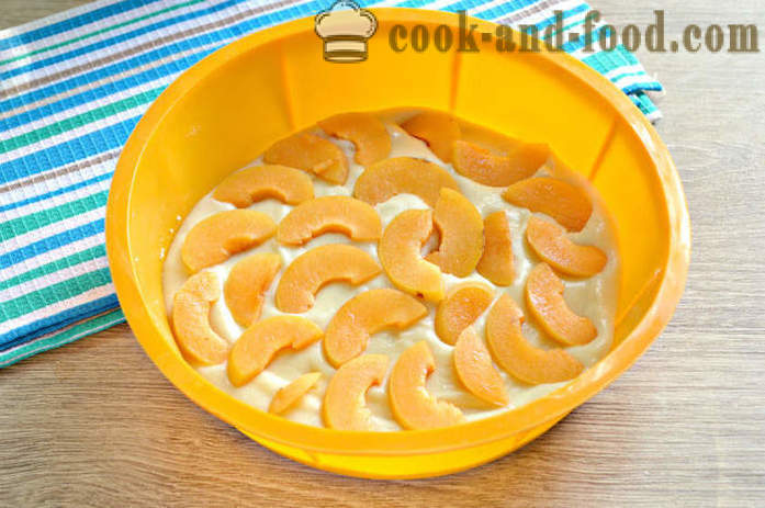 Rosolu meruňkový koláč na kefíru - jednoduchá a rychlá, jak se peče meruňkový koláč v troubě, se krok za krokem recept fotografiích
