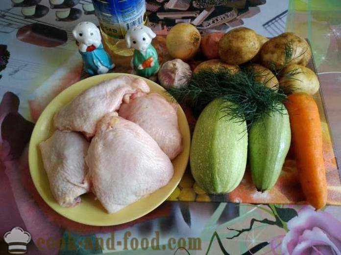 Hovězí guláš s brambory a cukety - jak vařit lahodný zeleninový guláš s cuketou, krok za krokem recept fotografiích