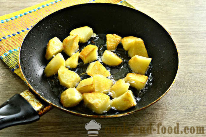 Teplý salát s brambory a majonézou - jak vařit teplý salát z brambor, krok za krokem recept fotografiích