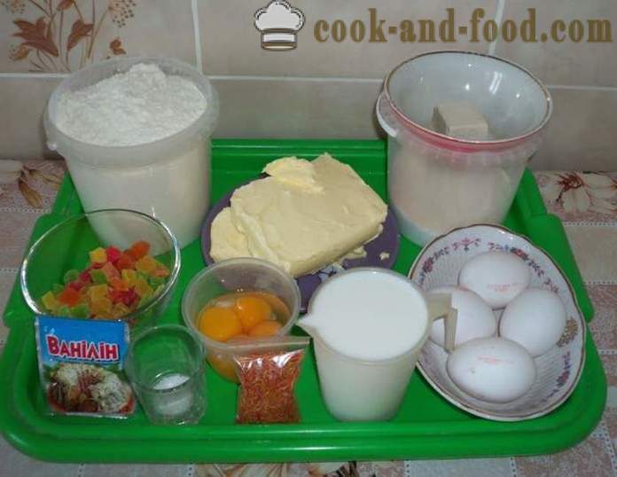 Šafrán dort s moučkovým bílkovin - jak vařit dort s polevou, krok za krokem recept fotografiích