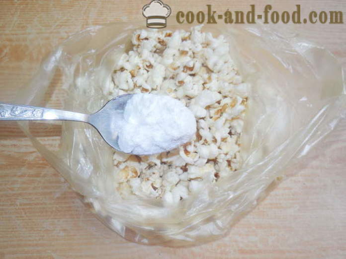 Slané a sladké popcorn v pánvi - jak dělat popcorn doma správně krok za krokem recept fotografiích