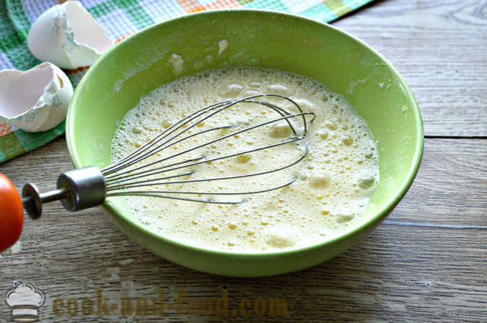Roláda se škrobem a majonézou - Jak se dělá palačinky pro vaječný salát, krok za krokem recept fotografiích