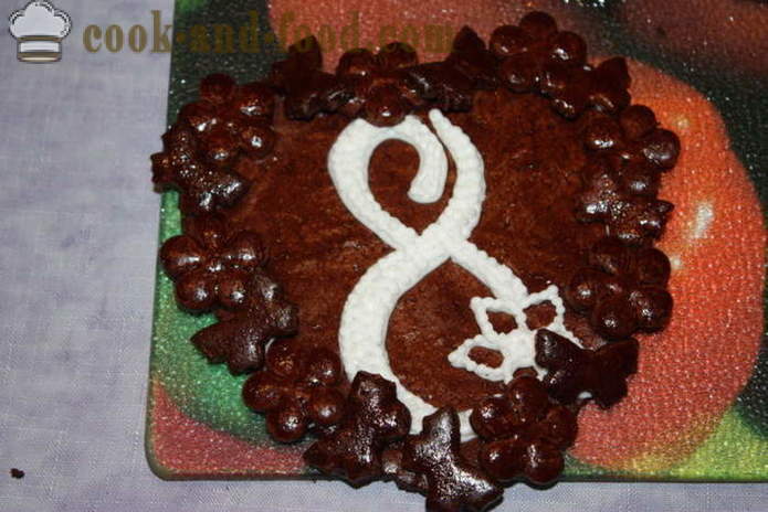 Medové dorty pro 8. března s rukama - jak udělat koláče s obrazem jako dárek, krok za krokem foto Průvodce třídy