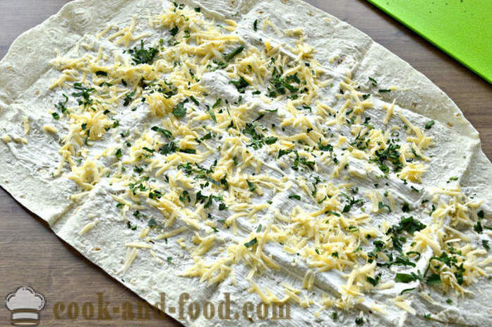 Obálky pita se sýrem a bylinkami - Jak se dělá obálky z lavash se sýrem, krok za krokem recept fotografiích