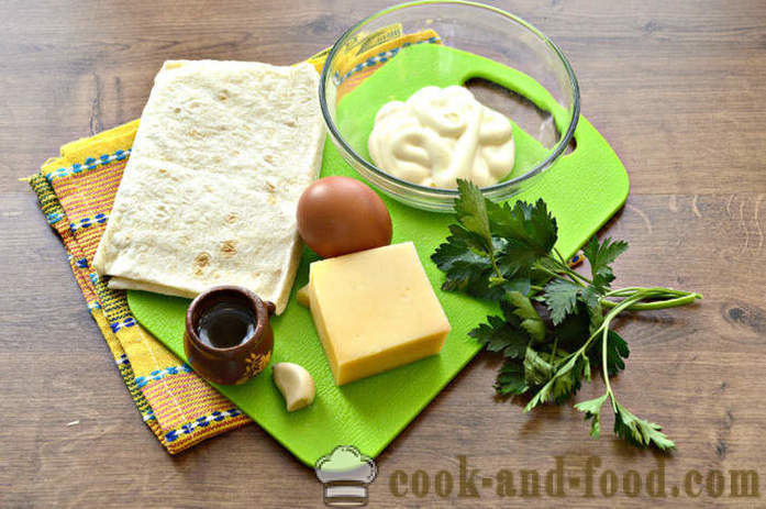 Obálky pita se sýrem a bylinkami - Jak se dělá obálky z lavash se sýrem, krok za krokem recept fotografiích
