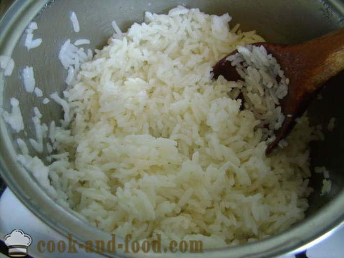 Karbanátky z mletého hovězího masa s rýží na pánvi - jak vařit karbanátky z mletého hovězího masa a omáčky, se krok za krokem recept fotografiích