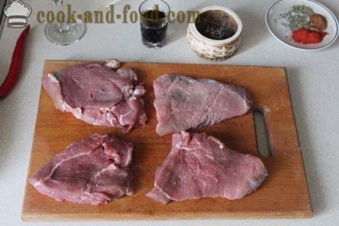 Hovězí steak na pánvi - jak upéct hovězí steak, krok za krokem recept fotografiích