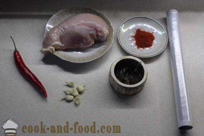 Domácí kuřecí roláda ve fólii - jak udělat kuřecí roláda doma, krok za krokem recept fotografiích