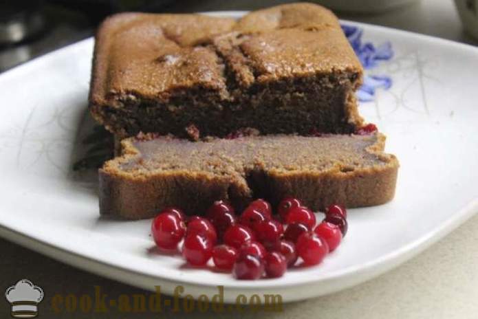 Cranberry vdolky s čokoládou na kefíru - jak vařit koláče s čokoládou a brusinkami, krok za krokem recept fotografiích