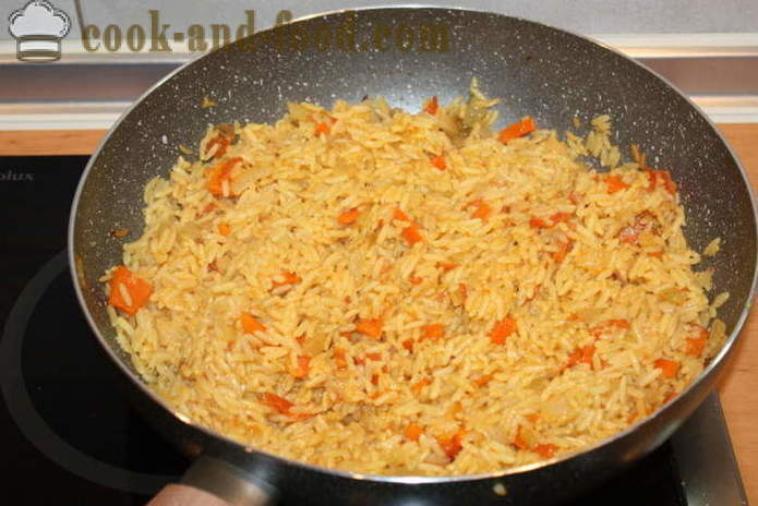 Makrely plněná cibule v troubě - jak vařit makrela s rýží, krok za krokem recept fotografiích