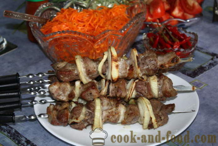 Kebab v elektroshashlychnitsy krkovičky - jak vařit kebab v elektroshashlychnitsy, krok za krokem recept fotografiích