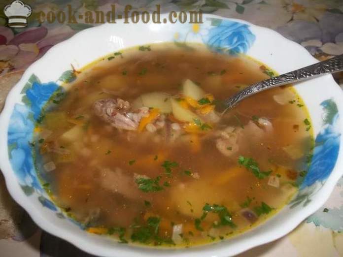 Pohanka polévka s hovězím masem - vařit pohanka polévka vývar, krok za krokem recept fotografiích