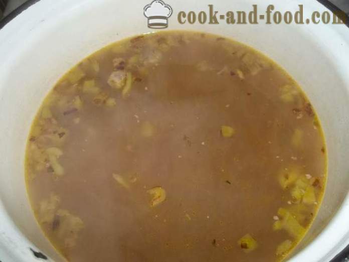 Pohanka polévka s hovězím masem - vařit pohanka polévka vývar, krok za krokem recept fotografiích