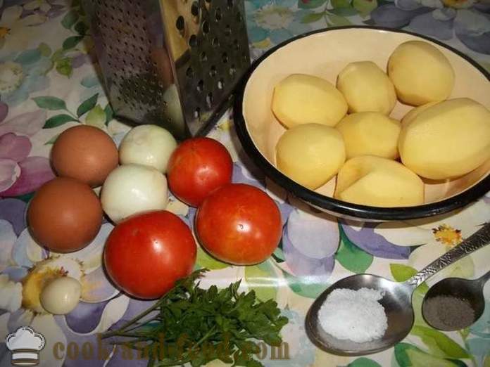 Placky vyrobené z brambor s rajčaty - jak dělat bramboráky, se krok za krokem recept fotografiích