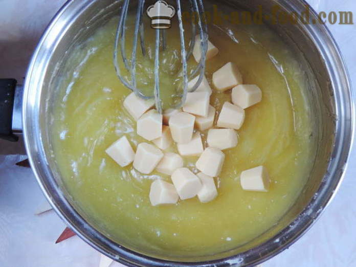 Lemon pudink se škrobem - jak vařit domácí pudink s citronem, se krok za krokem recept fotografiích