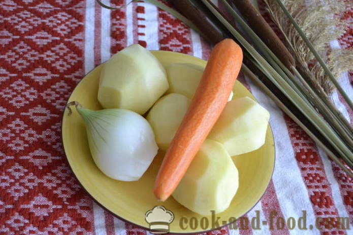 Lahodný zeleninová polévka s uzeným masem - vařit zeleninovou polévku, krok za krokem recept fotografiích