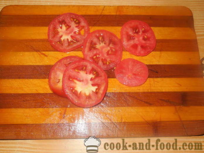 Maso s rajčaty a sýrem v troubě - Jak vařit šťavnaté maso v troubě, se krok za krokem recept fotografiích