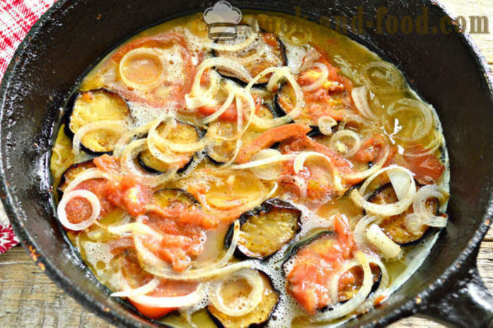 Omeleta s lilky a rajčaty - Jak připravit smažené lilky s vejci a rajčaty, krok za krokem recept fotografiích
