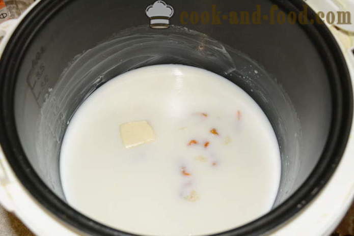Delicious rýžová kaše s mlékem v multivarka - jak se vaří rýže mléka kaši, krok za krokem recept fotografiích
