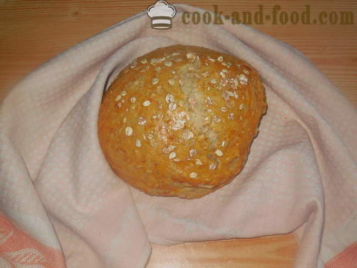 Domácí chléb s ovesnými vločkami na vodu - jak se peče ovesné vločky chléb v troubě, s krok za krokem recept fotografiích