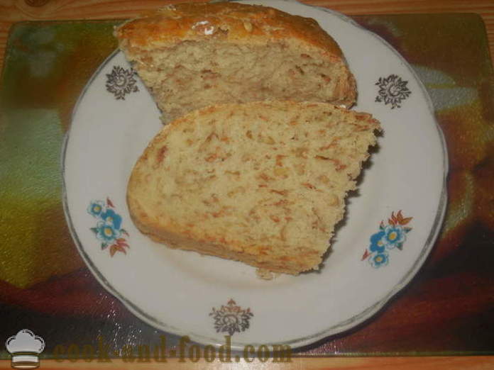 Domácí chléb s ovesnými vločkami na vodu - jak se peče ovesné vločky chléb v troubě, s krok za krokem recept fotografiích