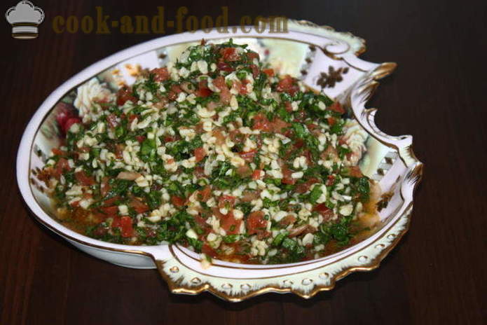 Tabula salát s kuskusem - jak připravit salát tabbouleh, krok za krokem recept fotografiích