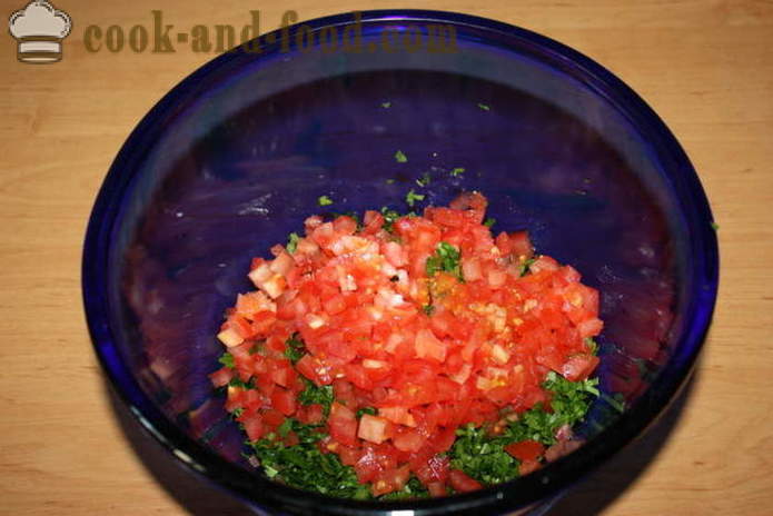 Tabula salát s kuskusem - jak připravit salát tabbouleh, krok za krokem recept fotografiích