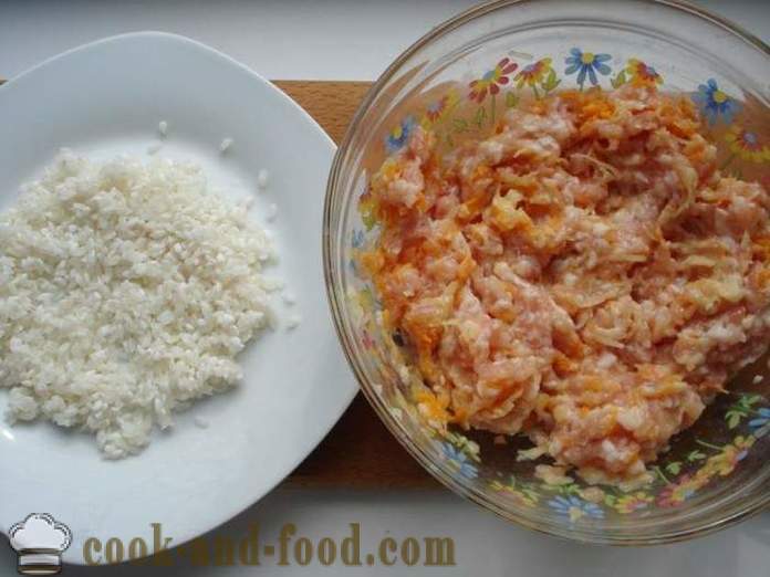 Dietní karbanátky pro pár - jak vařit karbanátky s rýží a mletým masem v multivarka krok za krokem recept fotografiích