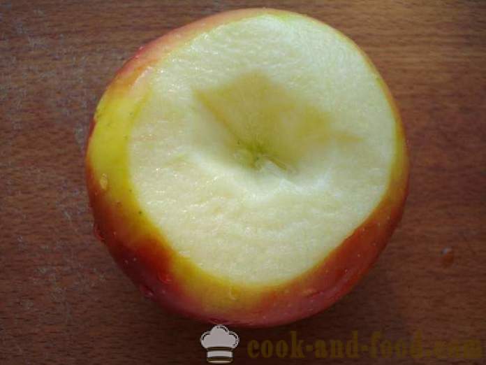 Pečená jablka v mikrovlnce - jak vařit jablka v mikrovlnné troubě, krok za krokem recept fotografiích