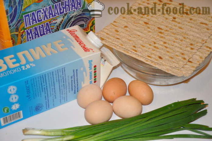 Omeleta se matzo - jednoduchých židovské Passover jídla, jak vařit vejce matzo, krok za krokem recept fotografiích