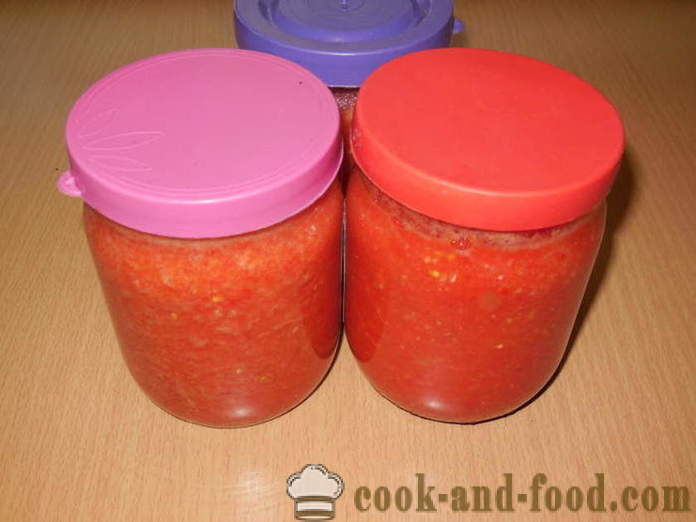 Adjika chutný rajče, zvonek a feferonky bez vaření - vařit adjika papriku a rajčata