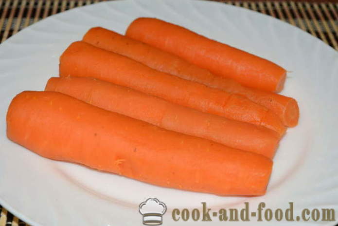 Jak vařit mrkvový salát a ruský salát - jak vařit mrkev v kastrolu s krok za krokem recept fotografiích