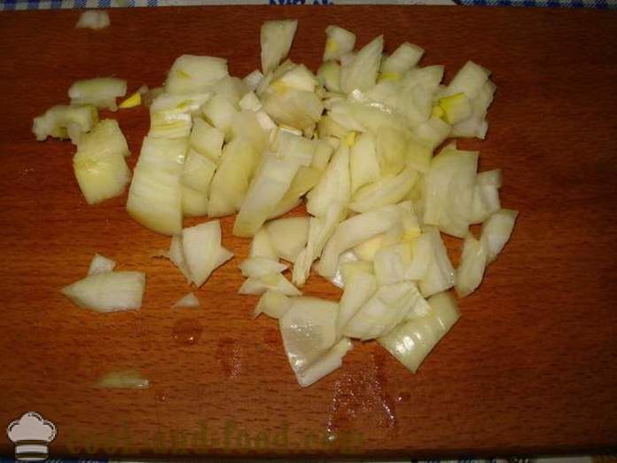 Smažené brambory s cibulkou - jak vařit smažené brambory s cibulí na pánvi, krok za krokem recept fotografiích