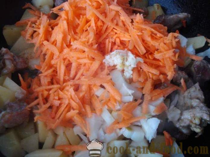 Zeleninový guláš s masem a brambory a zelí - jak vařit zeleninový guláš s masem a zeleninou, se krok za krokem recept fotografiích