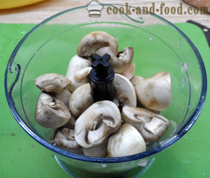 Hnízda mletého masa s houbami a sýrem - jak dělat hnízda s masem a houbami, krok za krokem recept fotografiích