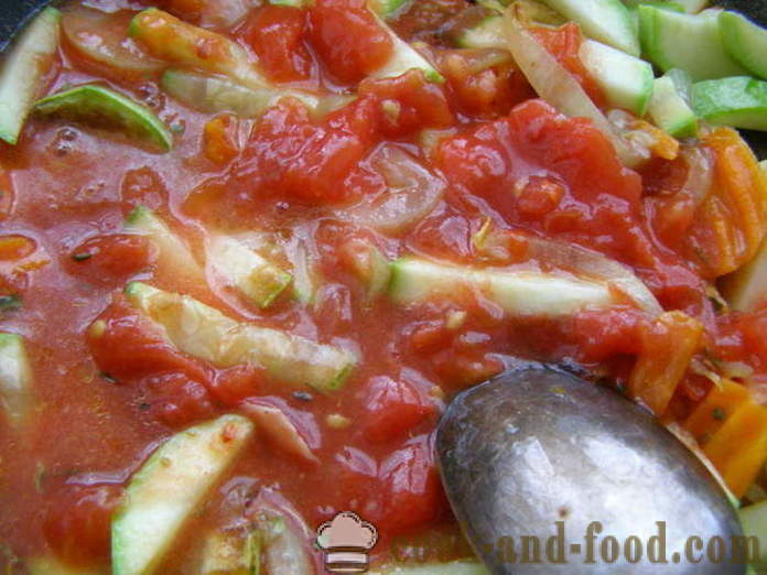 Bradavičnatého smažené na pánvi se zeleninou a rajčatovou omáčkou - jak vařit smažené filety bradavičnatého krok za krokem recept fotografiích
